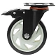350125Sb - Полиуретановое черное колесо 125 мм(пов..площ.,тормоз, полипр.обод, двойной шарикоподш.)
